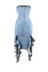 Rosie Ruffle Denim Tube Dress Dress EDGE